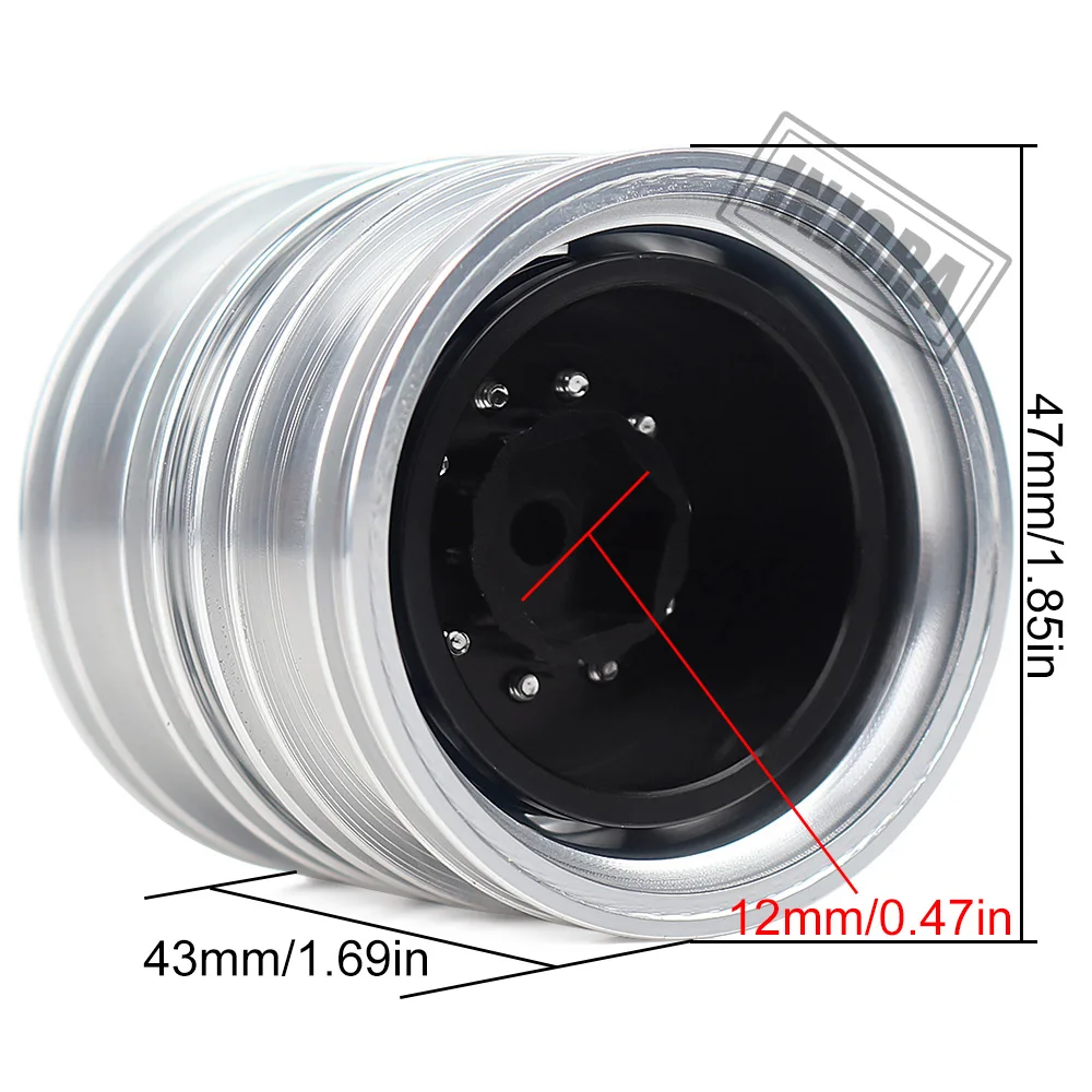 INJORA 2Pcs Metal Front Rear Wheel Rim Hub 10 Spoke for 1:14 Tamiya Tractor Truck RC Car Parts