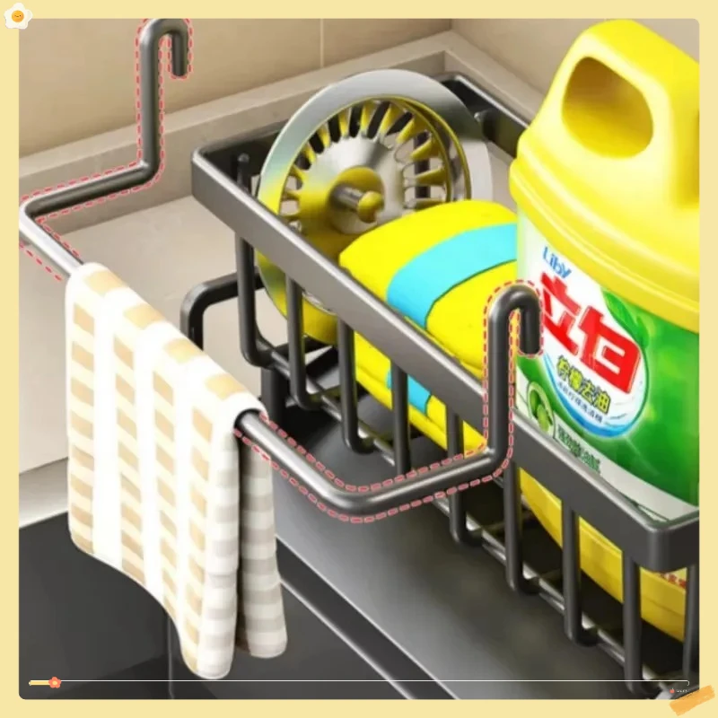 Compact Tap-Mounted Spice Shelf – Sink Organizer with Drainage Rack – Space-Saving Kitchen Storage for Utensils/Accessories