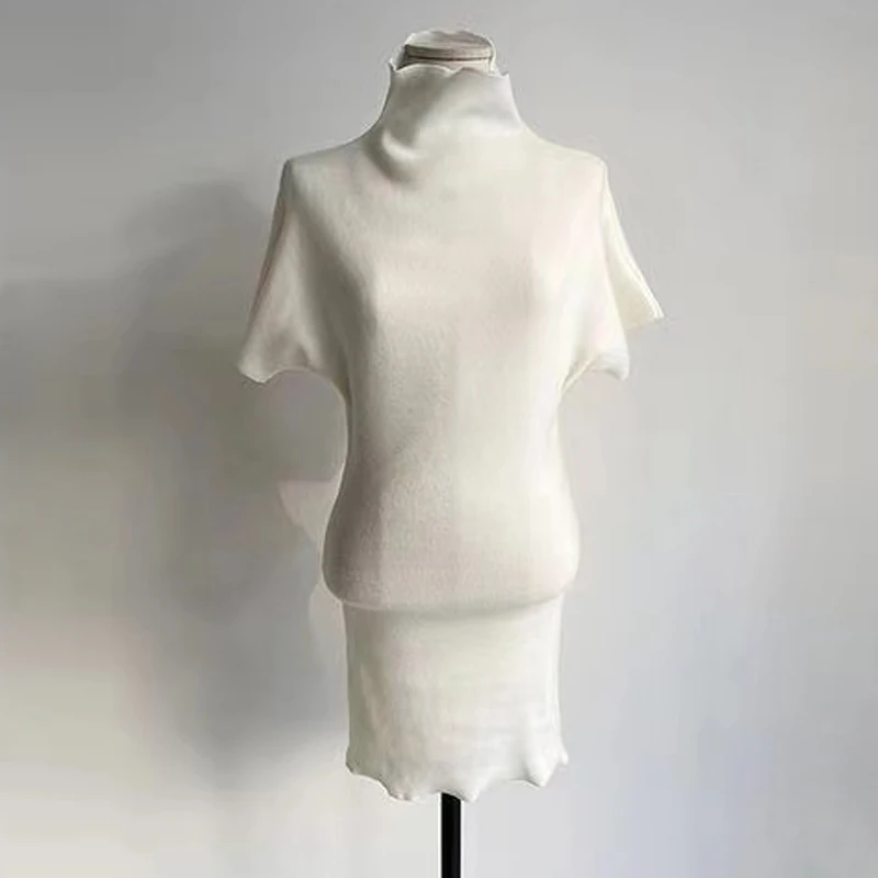 Vestido Mini de Veludo com Gola Alta Coreano para Mulheres, Confortável, Emagrecendo, Versátil, Camada Base, Novo Lançamento Primavera Verão