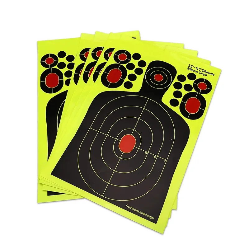 [9.5 * 14.5 Inch 25 * 37cm] Human Shaped Shooting Target Fluorescent Sticker Hunting Training Splash Effect