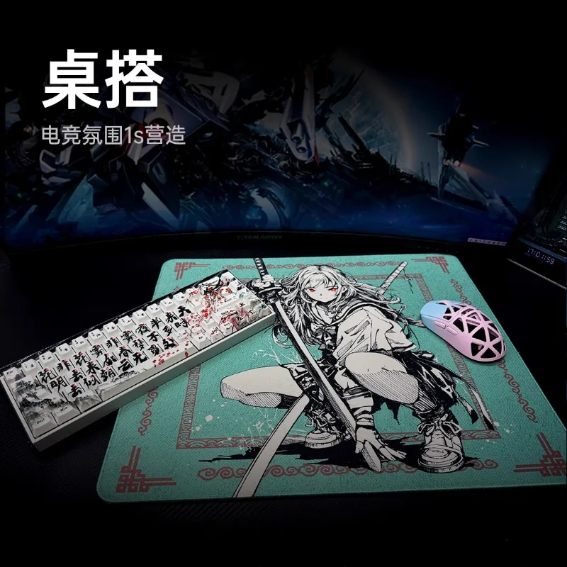 Black - Female Warrior Mouse Pad Pc Accessories Laptop Computer Smooth Pc Gamer Keyboard Desk Mat Big Gaming Mousepad Gift