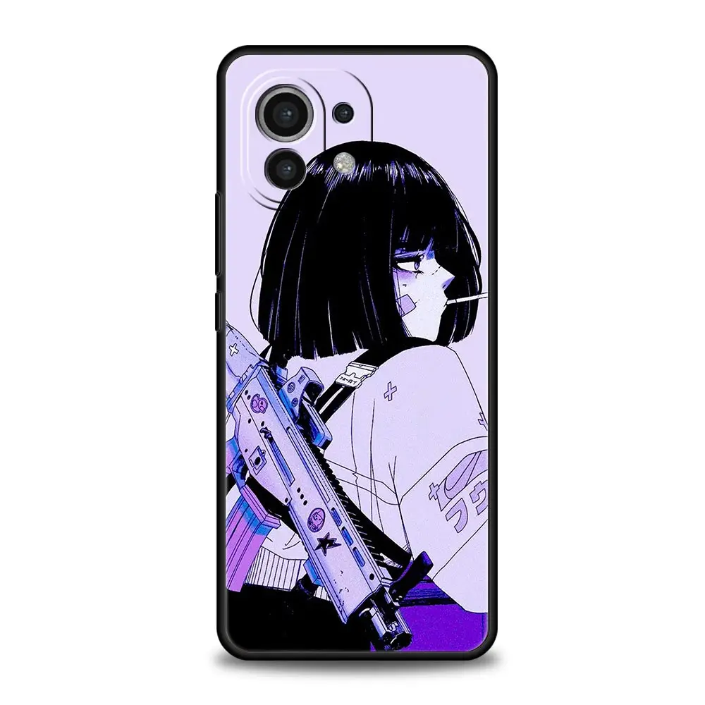 Etui na telefon Japanese Style Anime Girl dla Xiaomi 13 12 11 Lite 12T 11T 10T 9T Mi Poco X5 M4 M3 X4 X3 Pro F5 F4 F3 GT 5G Cover