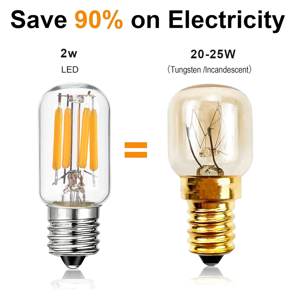 T20 e14 led lampe 2w dimmbare edison lampen e12 retro röhre mini nachtlichter 2200k kronleuchter röhrenförmige filament kühlschrank lampe