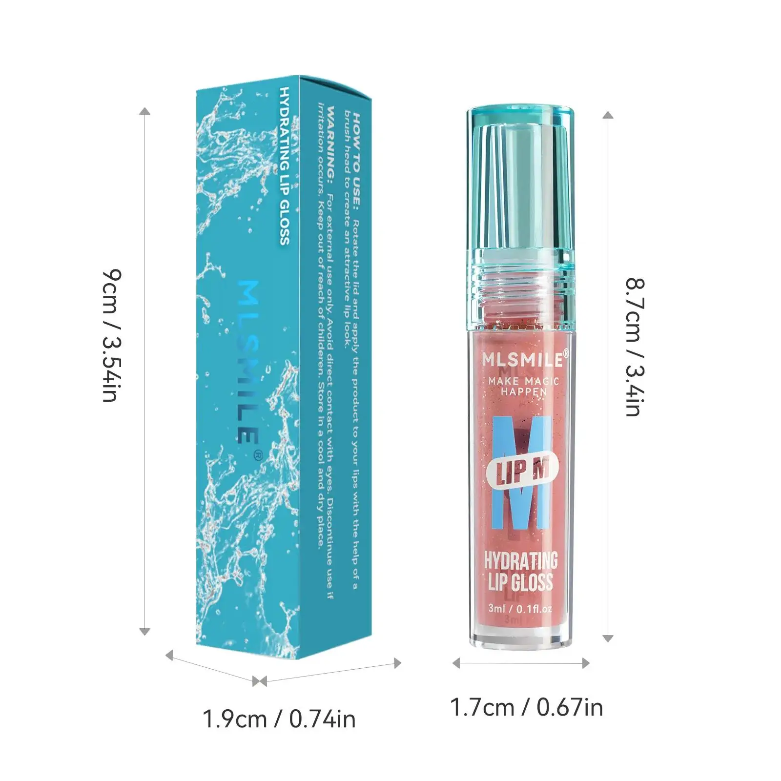 Pearl Infused Nude Lip Gloss Moisturizing Waterproof Long Lasting Glaze Non Stick Blue Bottle Formula