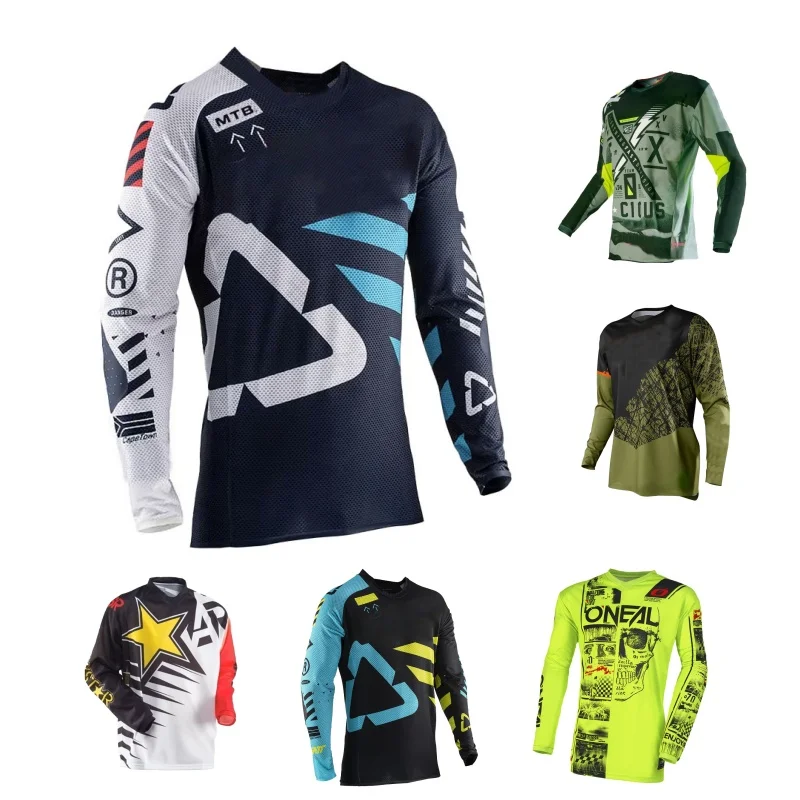 MTB Downhill Mountain Bike Jersey Off Road Motocross Long Sleeve ATV Dirt Bike Enduro MX Men Motorcycle Racing Sport Top