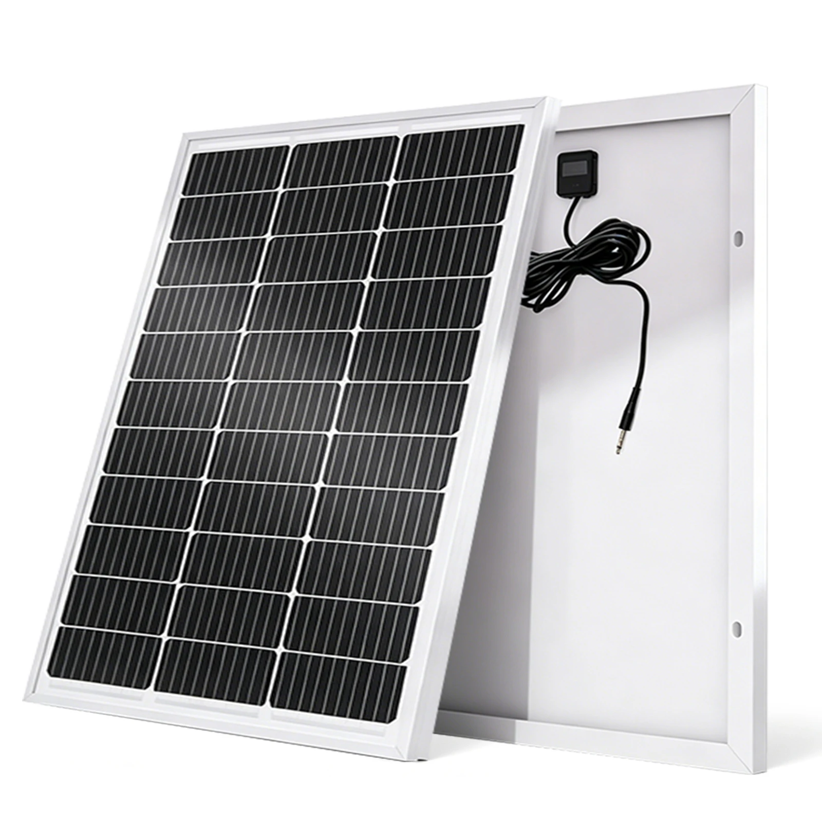 80W Tragbares Solarpanel, starres Solarladegerät mit 5m Verbindungskabel für netzunabhängige Stromstationen, Wohnmobile, Camping, Outdoor, Boot, Notstromversorgung für Zuhause