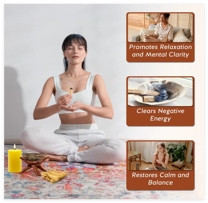 Palo Santo Natural Incense Sticks High Oil Content for Indoor Aromatherapy Refreshing Breath Meditation 10pcs