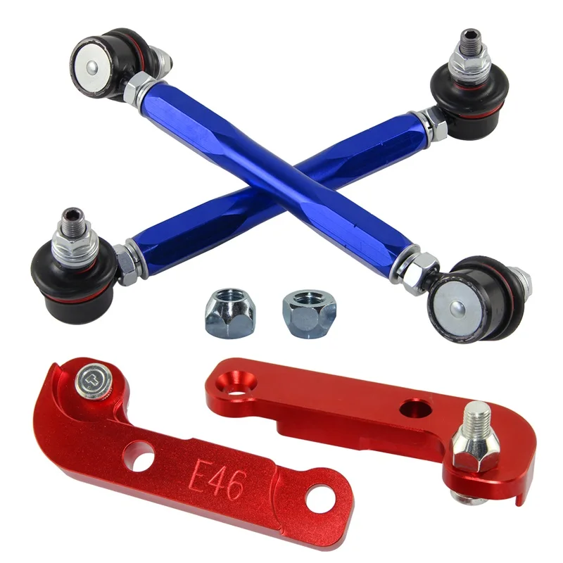 Tuning Drift turn angles 25%-30% + Sway Bar Drop Links Kit Fits For BMW E46 98-06 Black/Red/Blue/Silver