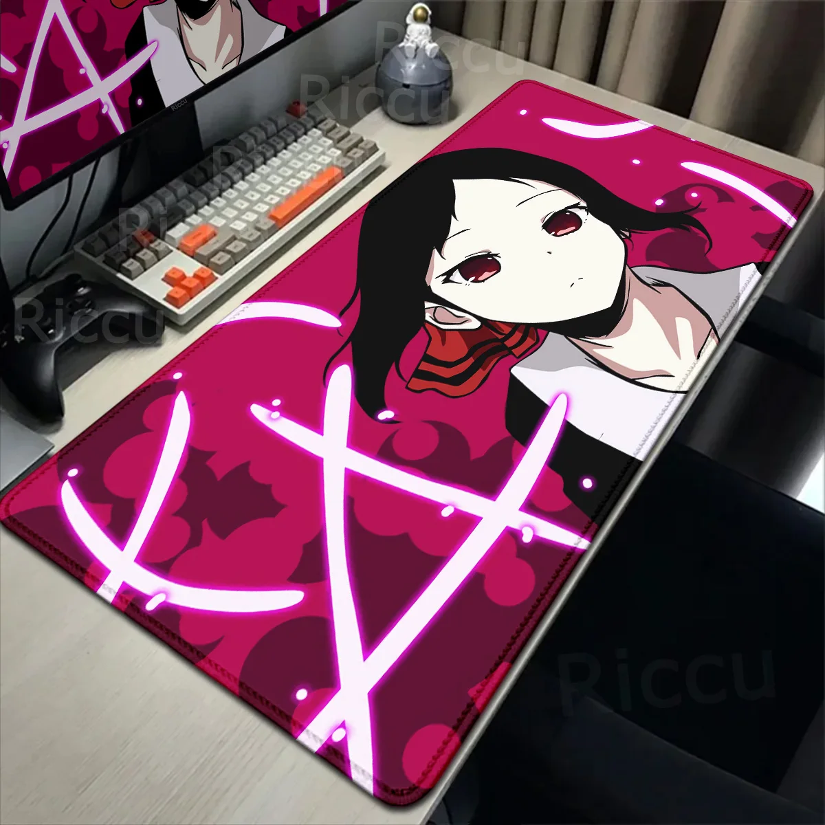 XL Mouse Pad K-Kaguya Sama love is war Shinomiya XXL Leather Mouse PC Game Accessories Double Desk Mats HD Printing Non-slip Mat