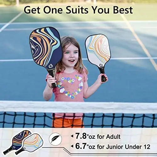 Niupipo USAPA Approved Pickleball Paddles Set 2/4 Lightweight Rackets Durable Fiberglass Surface Polypropylene Honeycomb Core