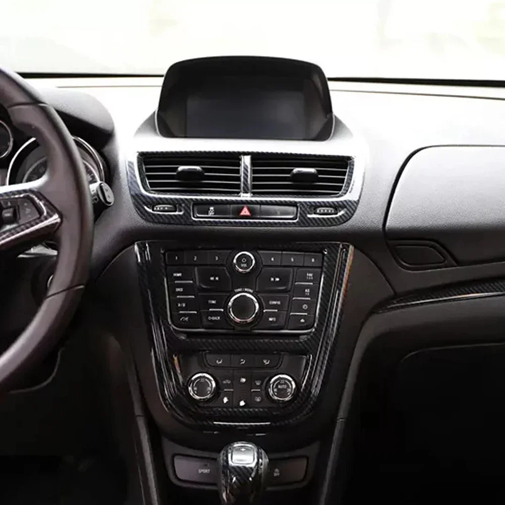 Carbon Fiber Console CD Button Frame Control Panel Cover For Buick For Encore 2013-2015 Navigation Panel Volume Button Sticker