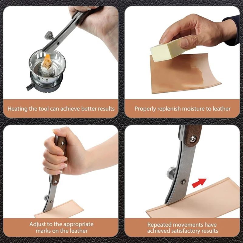 ABLU-plier à bord réglable pour outils d'artisanat et de travail du cuir, acier inoxydable avec manche en noyer noir