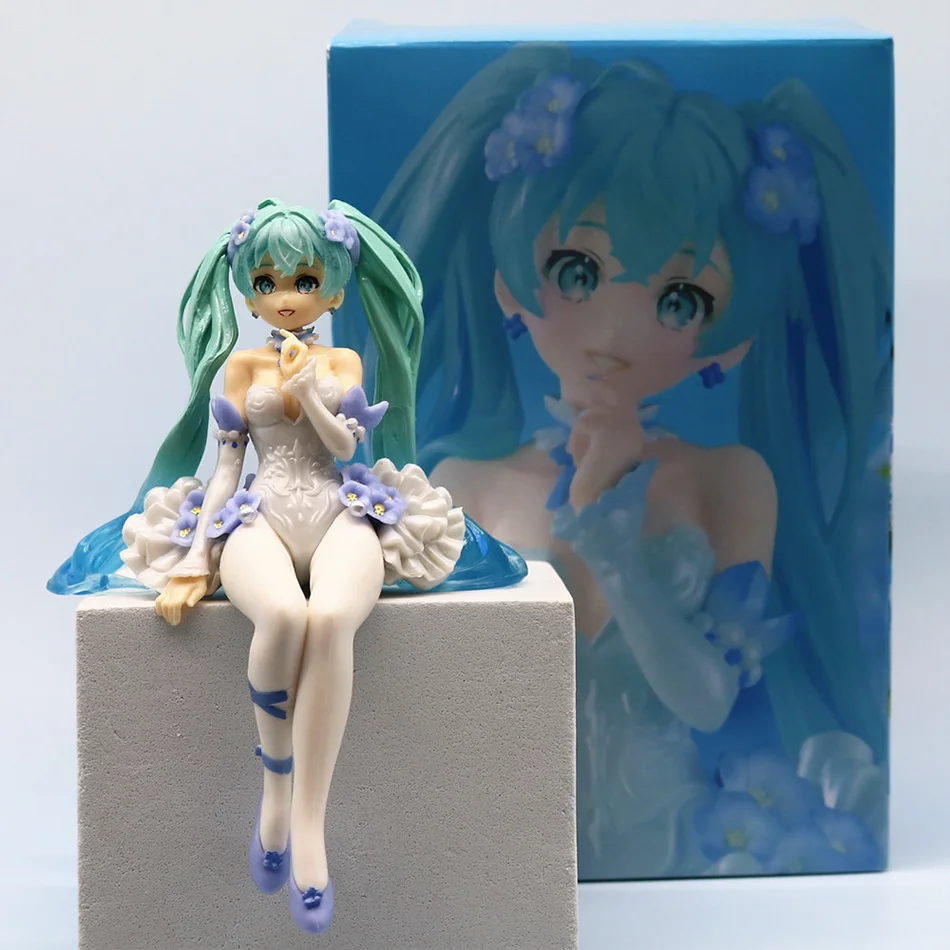 Hatsune Miku Desktop Linda figura de acción 11 cm Neko camiseta Ver. Figura de anime Kawaii Girl modelo juguete para regalo