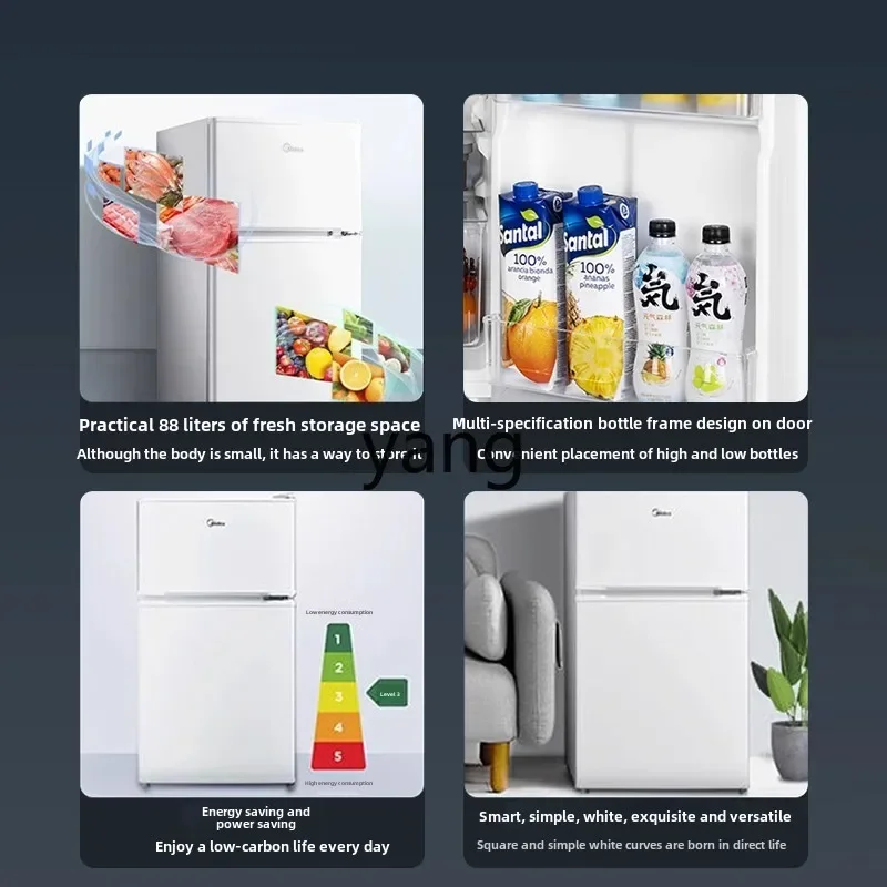 CX Blanco Doble Puerta Dos Puertas Mini Refrigerador Pequeño Alquiler Dormitorio