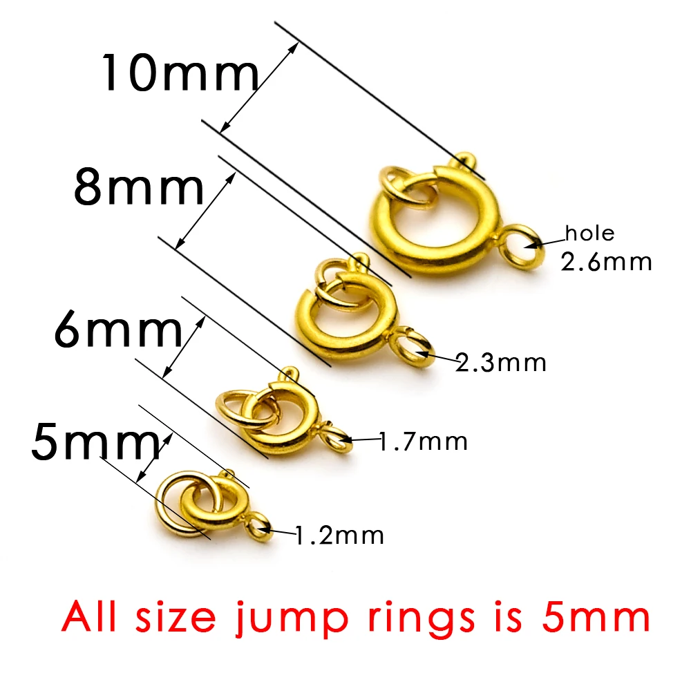 10pcs Stainless Steel Round Claw Spring Clasps With Jump Rings For Necklace Bracelet Connectors Diy Jewelry  Making Accessories