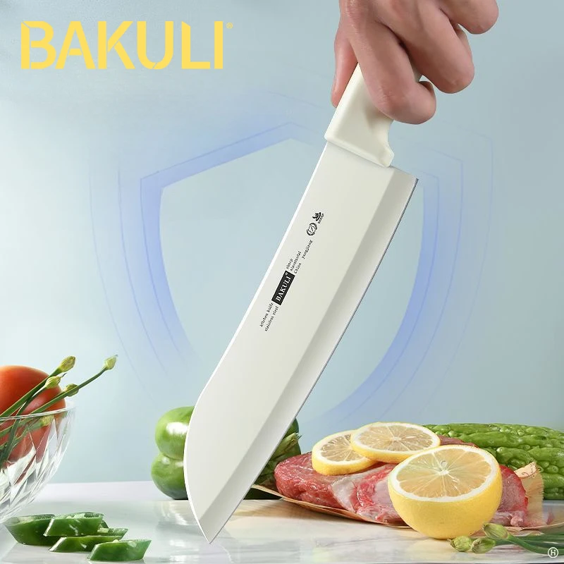BAKULI-1/2pc Macaron Pure White Kitchen Knife Set Antioxidant Coating More Durable Kitchen Aesthetics Fruit Knife Meat Cutter