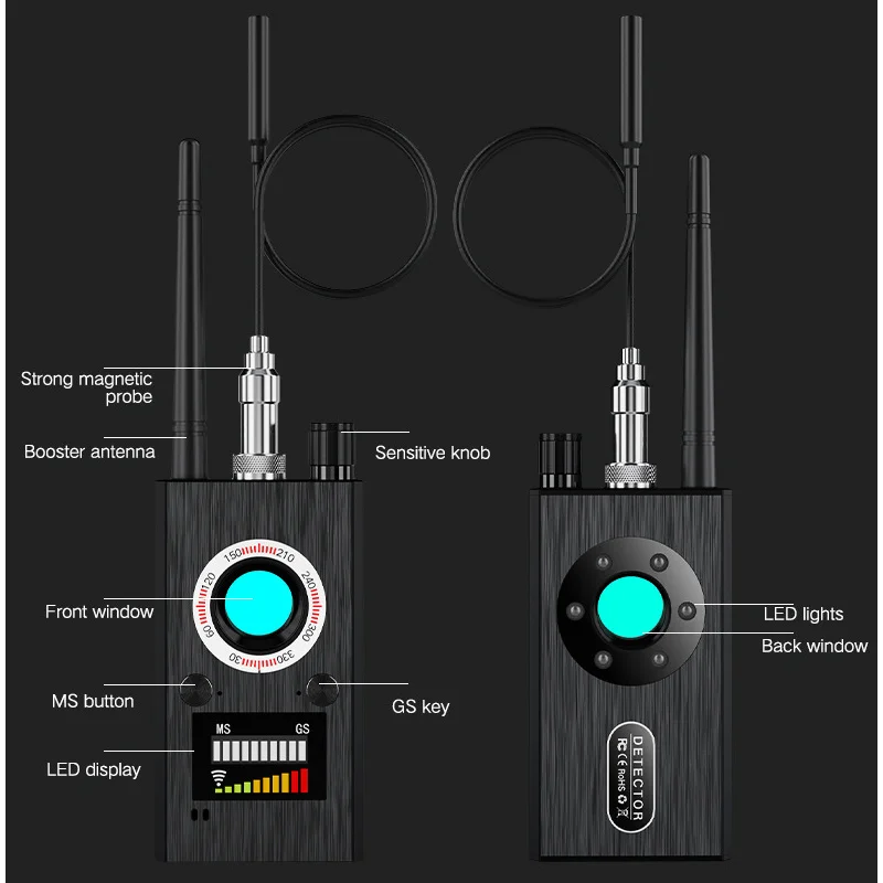 T9 Vehicle GPS Anti Tracking Locator Eavesdropping Scanner Anti-camera Signal Detector Intelligence Laser Scanning Terminator