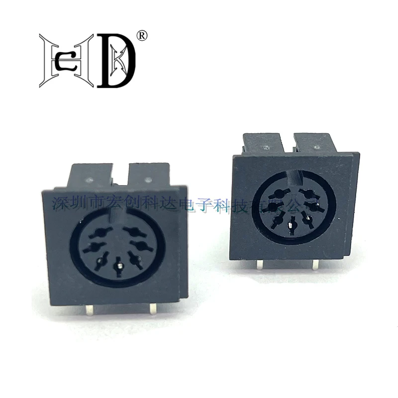 

5 Pcs Female Din Connector Receptacle 6 7 8 9 13 Pin Circular Connector Right Angle PCB Solder Sockets Tin DIN-701