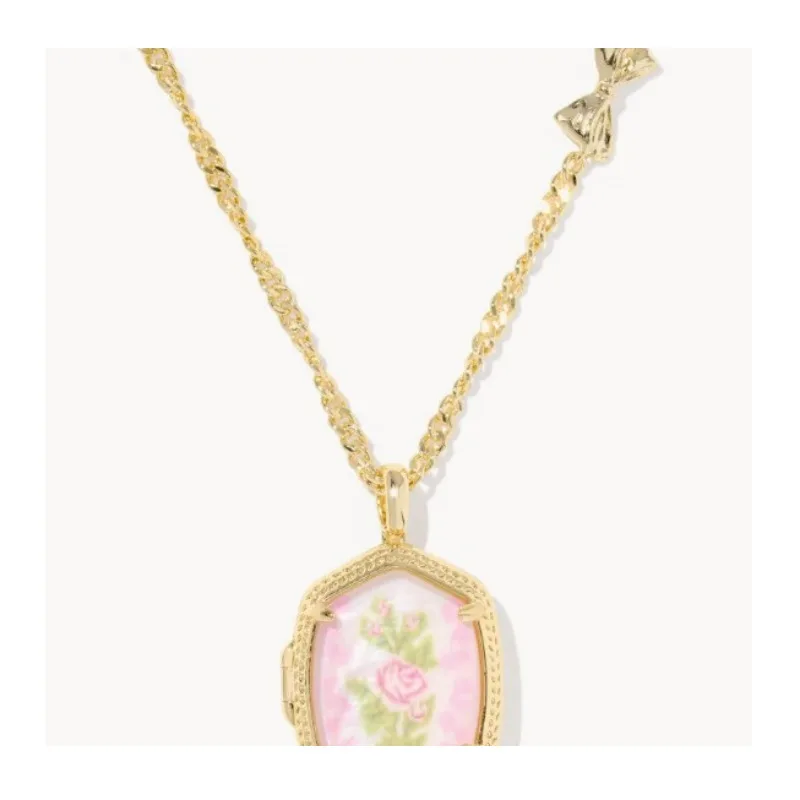 Oval Necklace Feminine Style Simple Bow Pendant Collarbone C