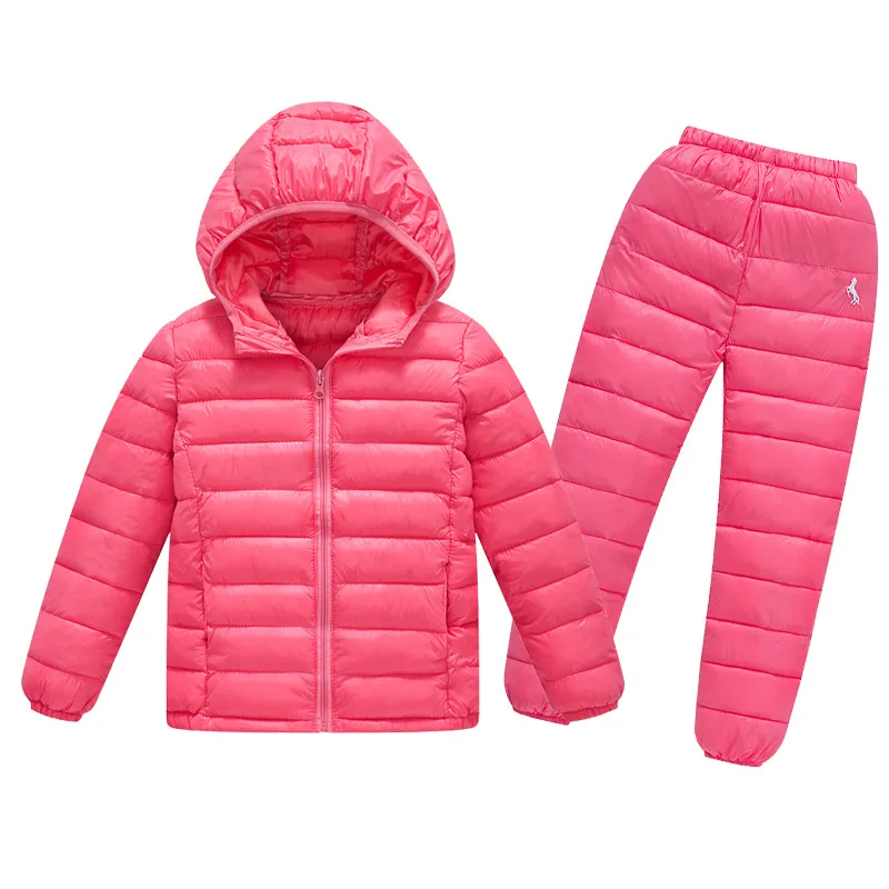 Winter Children Clothing Sets Baby Boy Warm Hooded Down Jackets Pants Clothing Sets Girls Boys Snowsuit Coats Ski Suit 2-12Y