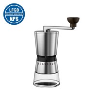 Manual LFGB Certificated 304 Stainless Steel Coffee Bean Grinder 8 Gears Thickness Adjustable Ergonomic Coffee Powder Maker