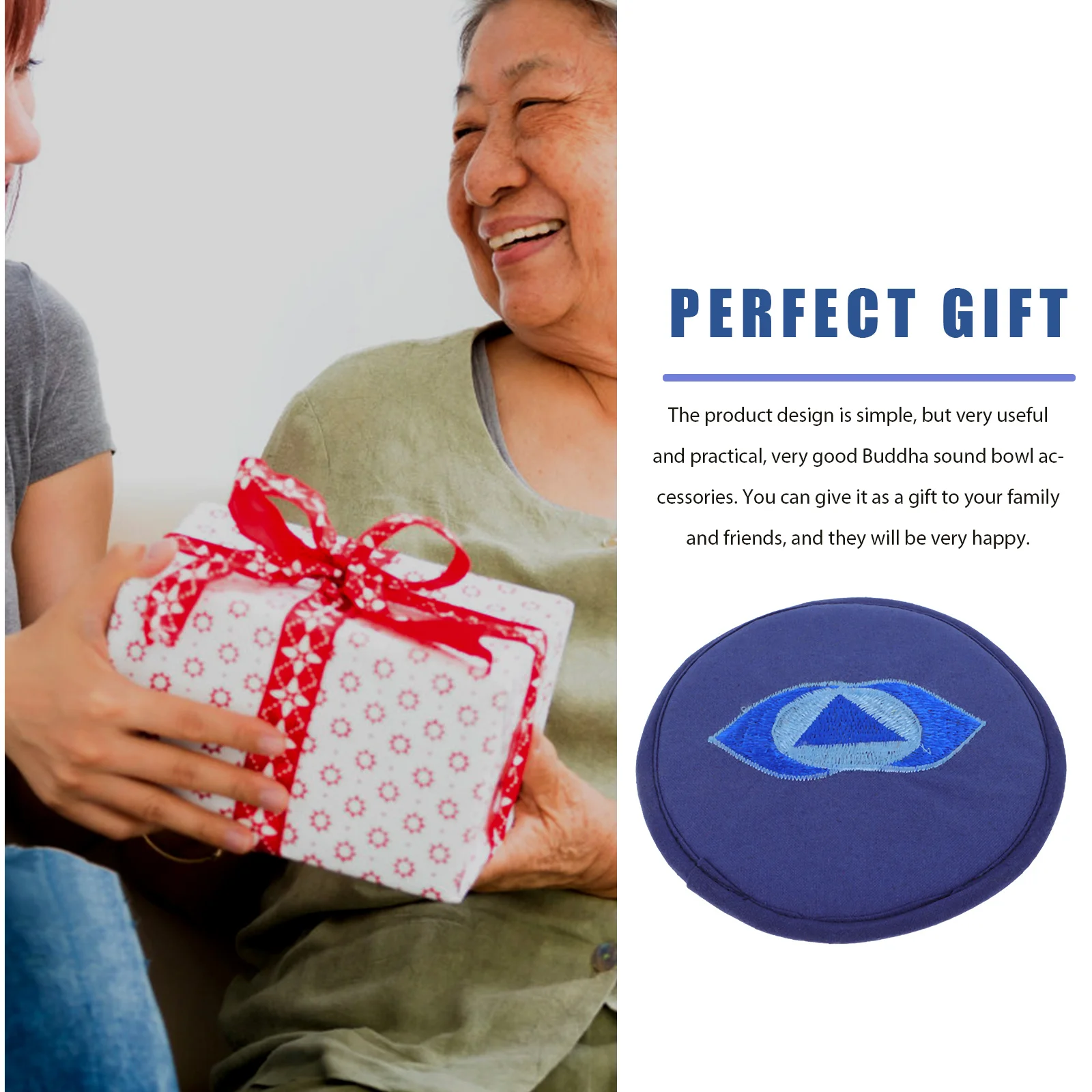

Buddha Sound Bowl Pad Cotton Polyester Durable Religious Cushion Embroidery Mat Gift Accessories Sound Bowl Mat Prop