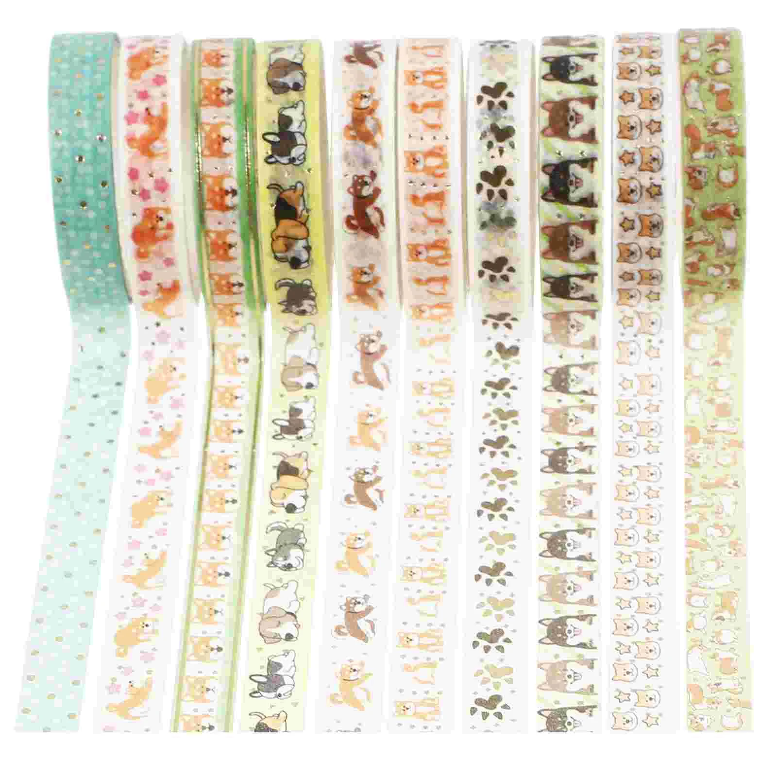 10 Rolls Flash Hot Stamping Washi Tape Stickers Decorative Paper Glitter Materials