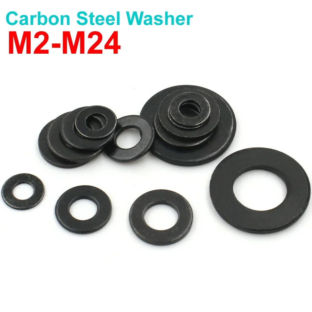 5-50pcs Black Grade 8.8 Carbon Steel Ring Washer M2 M2.5 M3 M4 M5 M6 M8 M10 M12 M14 M16 M20 M22 M24 Flat Washer Plain Gasket Pad