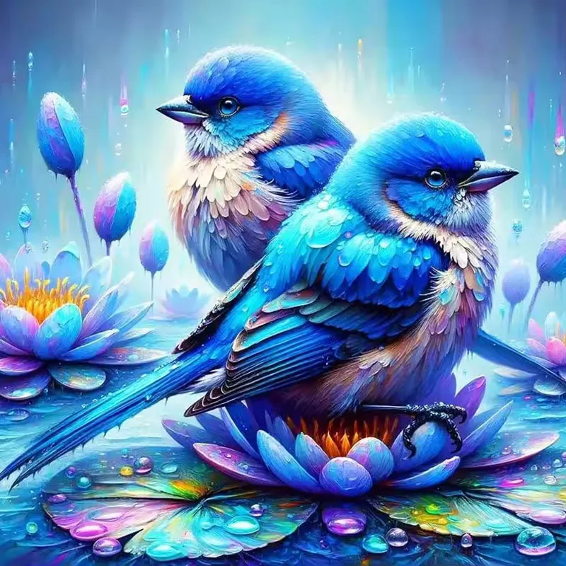 

CHENISTORY Diamond Mosaic Cross Embroidery Kit Blue Bird 5D DIY Diamond Painting Animals Rhinestone Pictures Decorative Painting