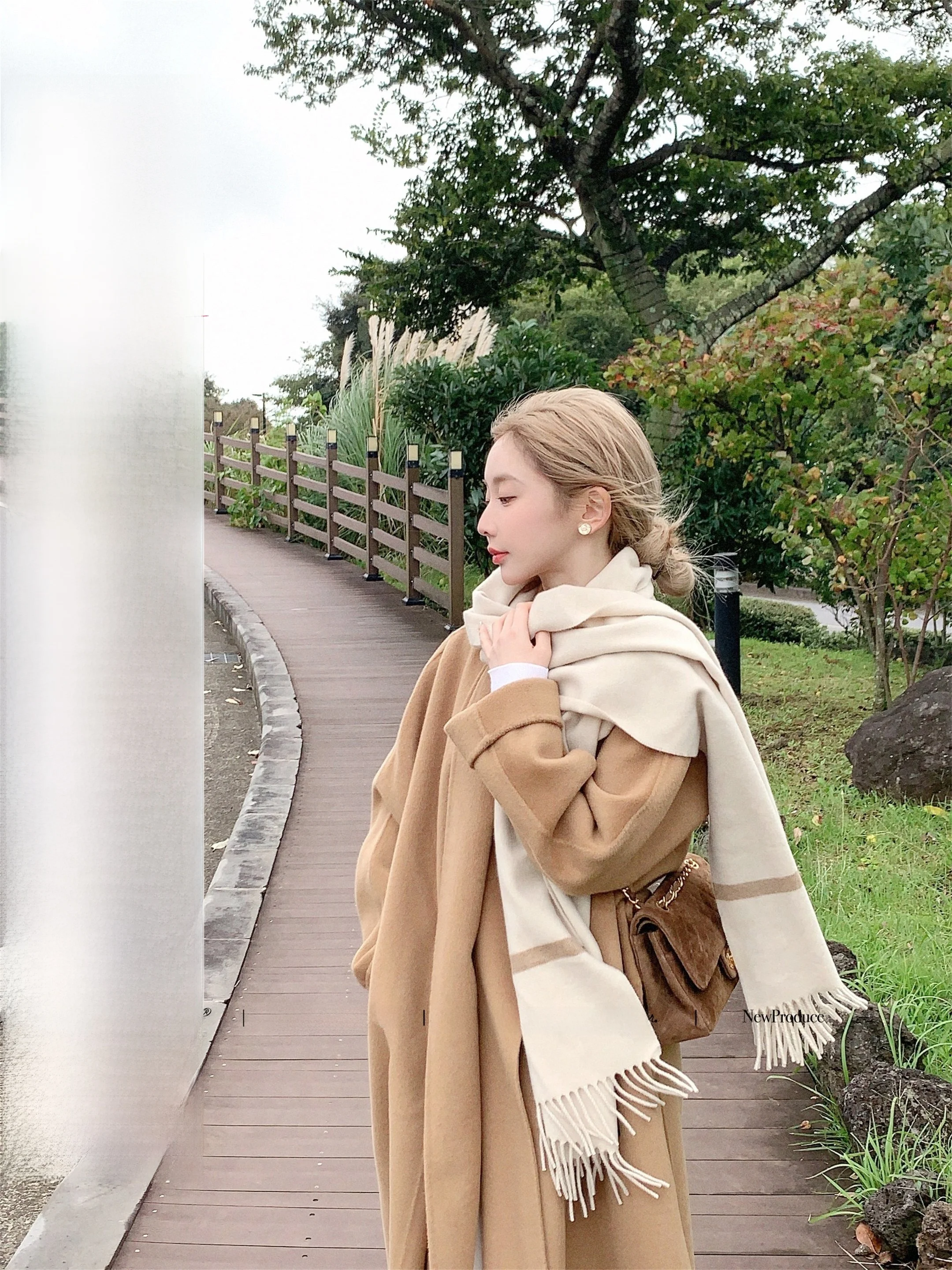 

Csk Cupid Double-Faced Woolen Long Coat Ele Celebri Feel All Wool Women's Outerwear Faionable Ele Winter Coat