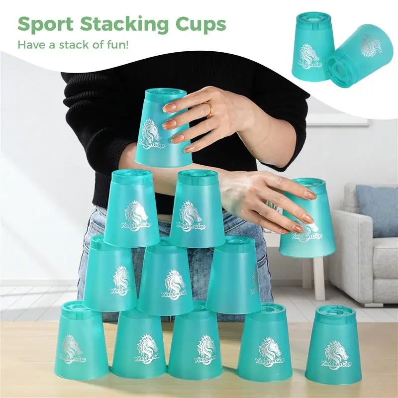 48Pcs Sport Stacking Cups Speed Training Game For Challenge Competition Plastic Stacking Cups Classic Family Game For Adults