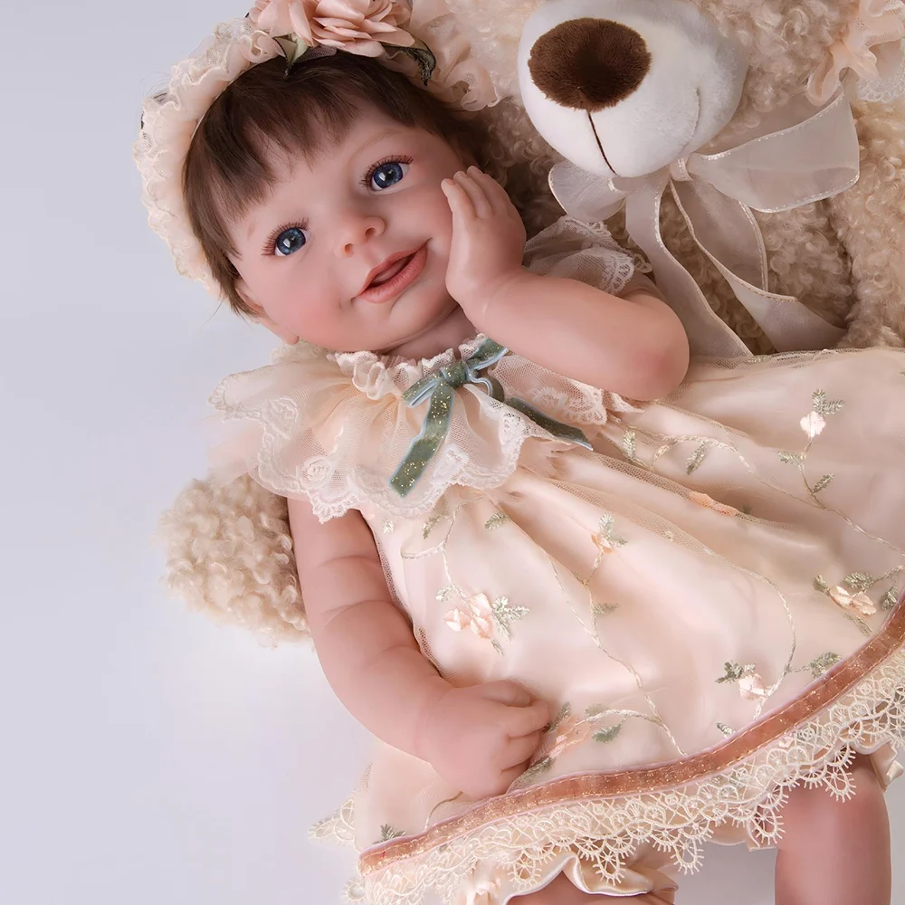 Cloveray, muñeca Reborn realista de 20 pulgadas, muñeca de vinilo Kawaii, bonita muñeca bebé, decoración para habitación, colección de juguetes, Hobby, regalos para niños de alta calidad