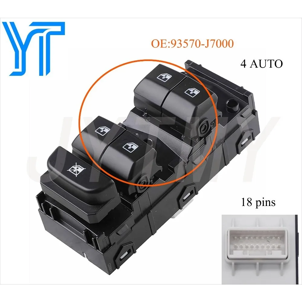 Electric Auto LHD Power Window Lifter Switch Control Button for KIA 2018-2022 CEED PROCEED XCEED CD Car Accessories 93570-J7000