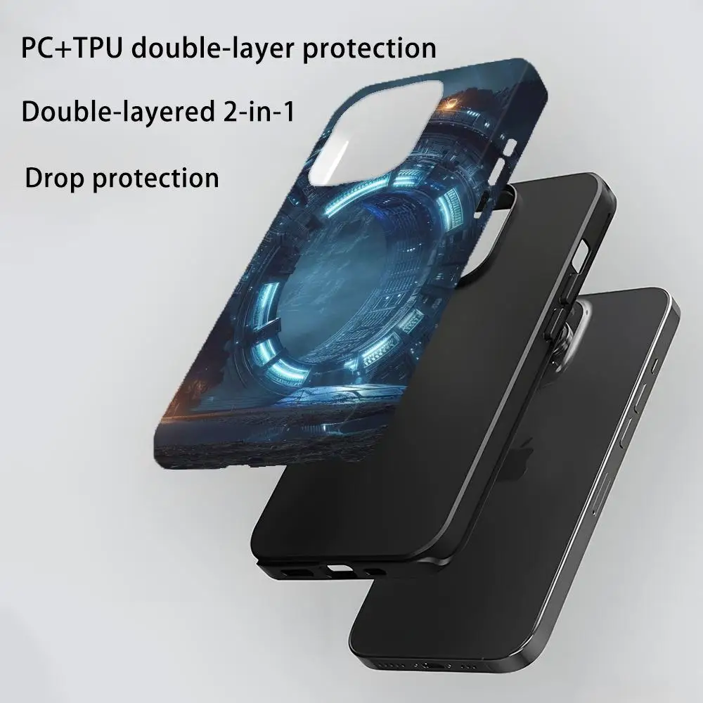 حافظة هاتف بوابة SF مزدوجة الطبقات 2 في 1 حافظة لهاتف آيفون 16 15 برو ماكس 14 13 برو 12 11 plus سامسونج S25 24 23