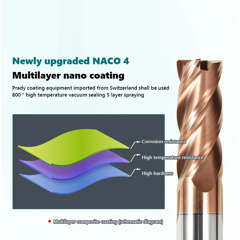 CNC R Bullnose Cortador, Carboneto De Tungstênio Aço Metal Router Ferramenta, Usinagem De Superfície, Raio De Canto End Mill, 4 Flautas, R0.5, R1,