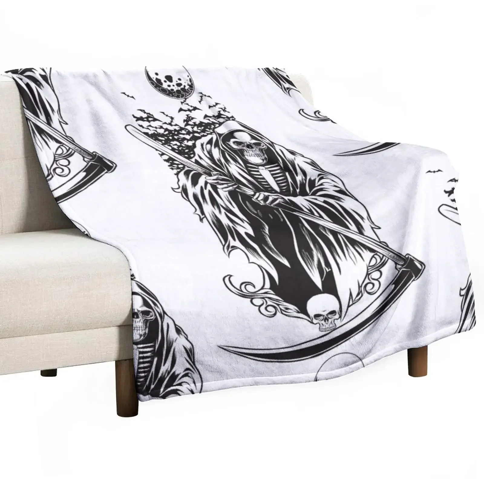 Grim Reaper Night Throw Blanket Warm Sofas Blankets