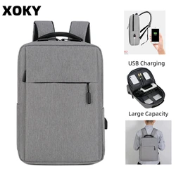 XOKY Laptop Backpack  Business Backpack Men School Bag Low Price USB Charging Backpack Men Fashion Black Grey Backpack 1999