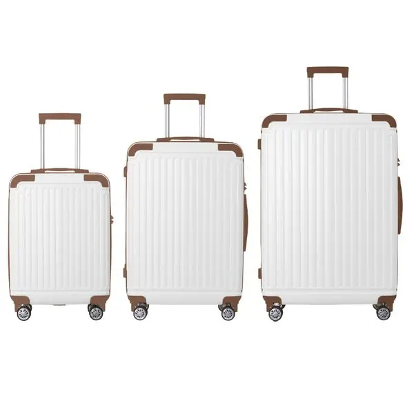 

Brown 3-Piece ABS Luggage Set (20', 24', 28') with Spinner Wheels & TSA Lock