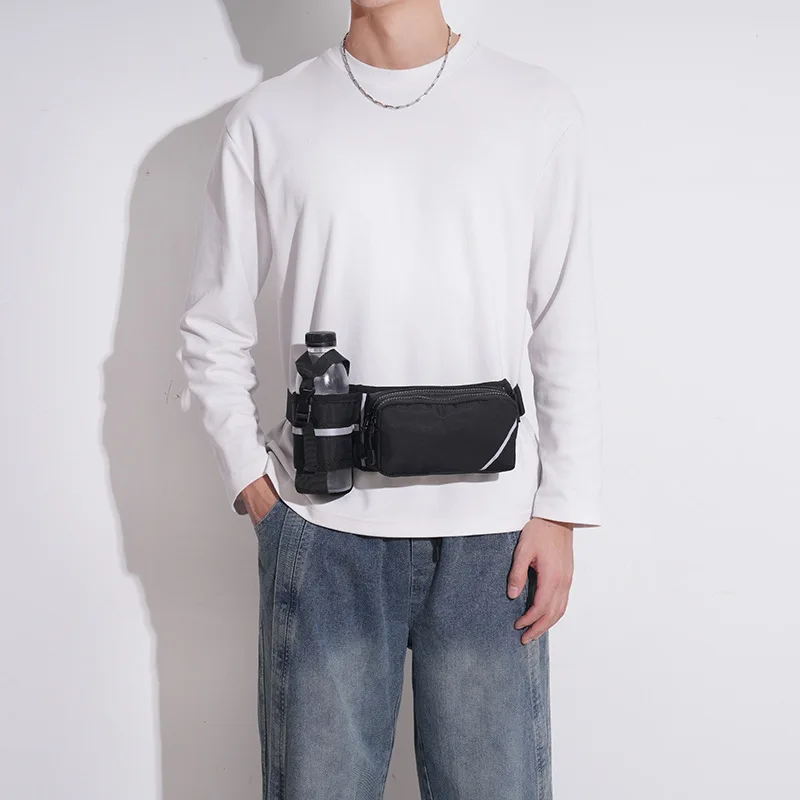 New Fashionable Men's Waist Bag, Outdoor Sports Mobile Phone Waist Bag, Multi-functional and Durable Water Bottle Crossbody Bag