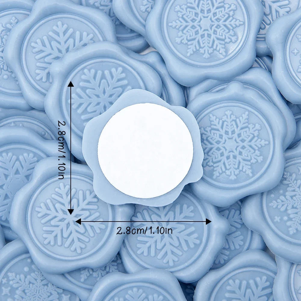 

40Pcs Christmas Wax Seal Stickers Snowflake Envelope Seal Stickers Blue Snowflake Self-Adhesive Stickers for Greeting Invitation