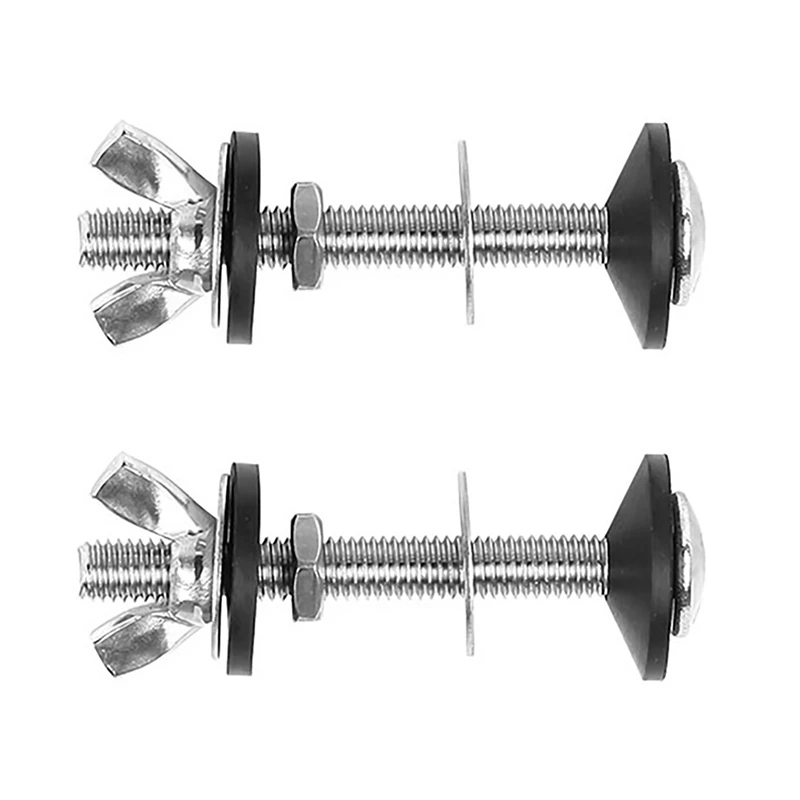 2 Pack Toilet Tank To Bowl Bolt Kits Cistern Bolts Kit,Stainless Steel Toilet Pan Fixing Fitting With Double Gaskets