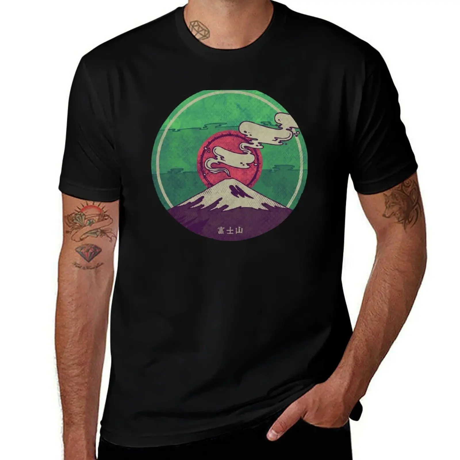 t shirts man 100% T-Shirt shirts cotton Mt. Fuji shirt t for man t graphic vintage personalised