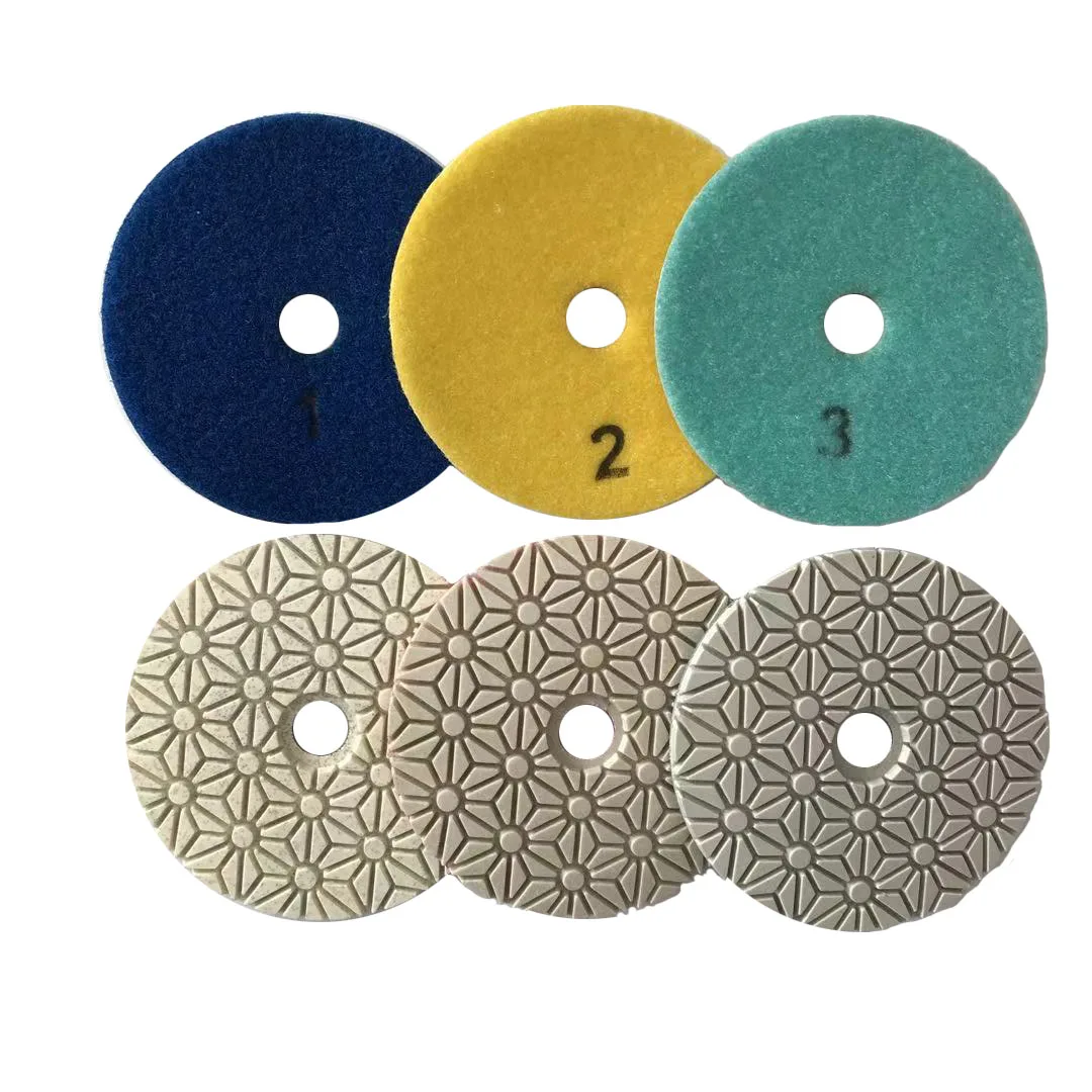 

3 Step 100mm Wet Diamond Polishing Pads for Marble Tile Granite Ceramic Abrasive Tools
