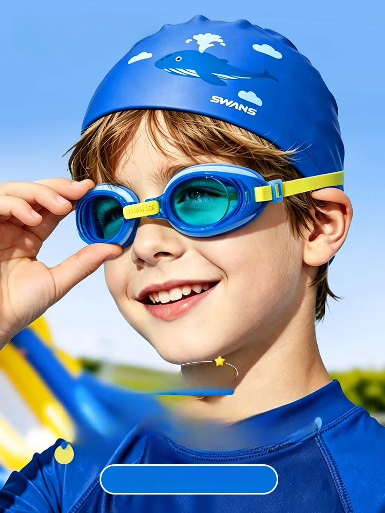 swans-kids-swimming-goggles-professional-high-definition-anti-fog-waterproof-diving-swimming-glasses-cap-equipment-set-for-boys