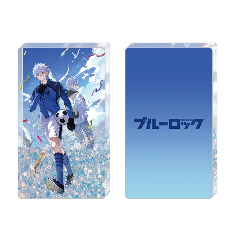 Anime BLUE LOCK Isagi Yoichi Chigiri Hyoma Nagi Seishiro Mikage Reo Bachira Meguru Cosplay Acrylic Quicksand Mahjong Card brick