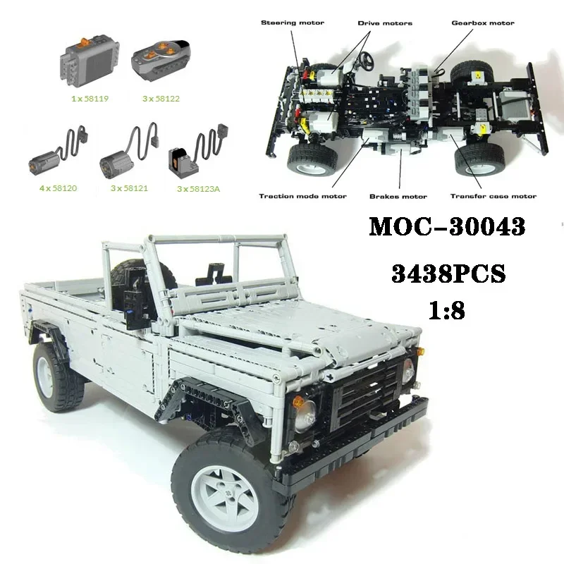 Classic Building Block MOC-30043 Super Pickup Truck High difficulty Splicing Toys 3438PCS Adult and Children Toys Birthday Gift