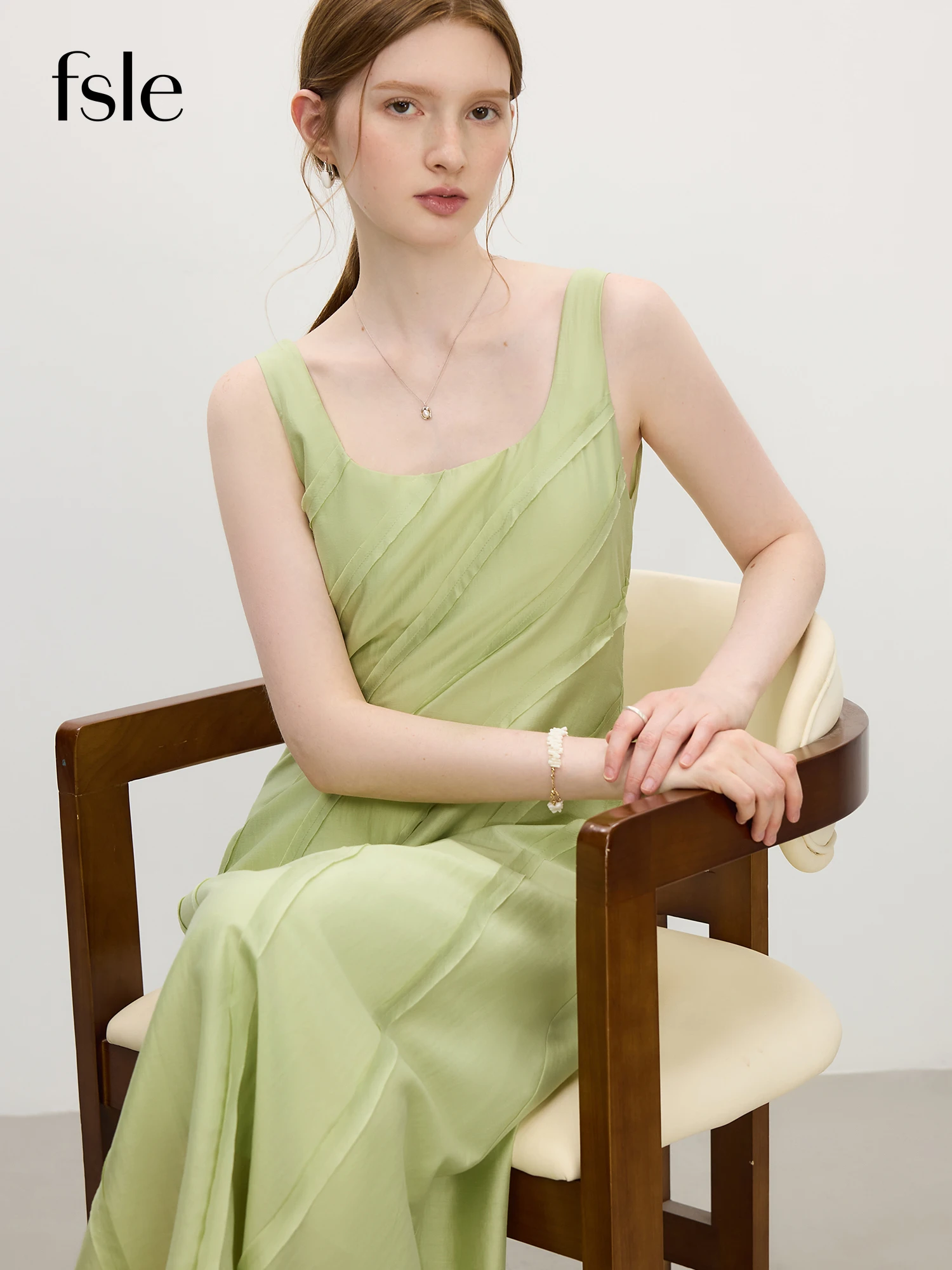 

FSLE French Style Design Slim Vest Dress 2025 Summer New Patchwork Dresses 25FS12812