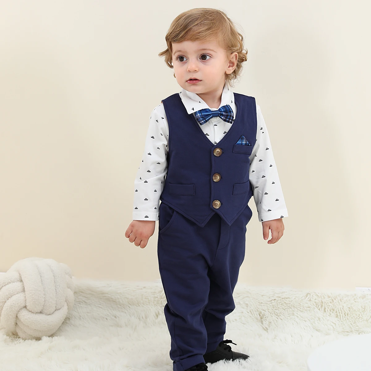 Baby Boy Outfit Easter Clothes Toddler Suit 1st Infant Birthday Party Clothing Set Newborn Wedding Formal Bodysuit