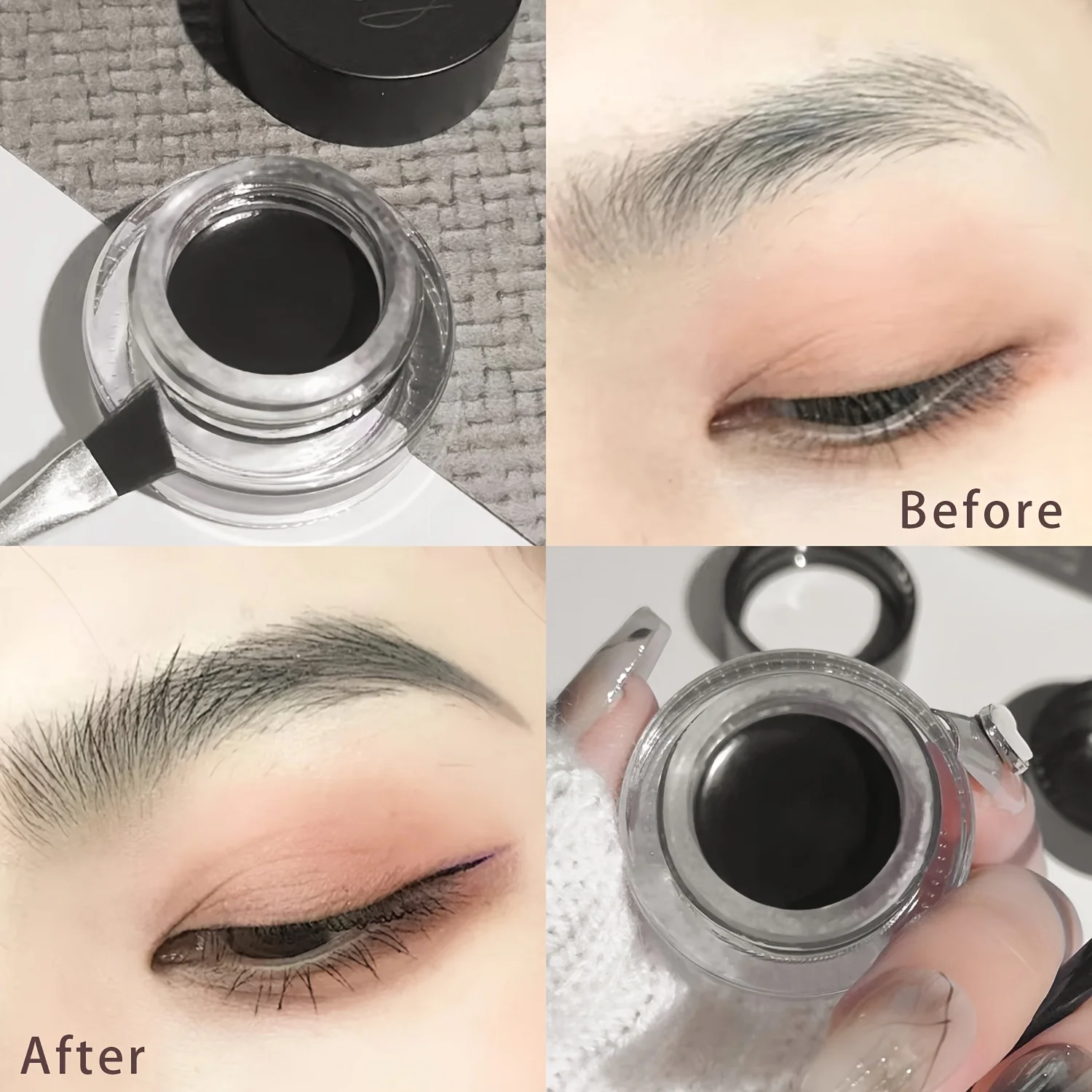 Ensemble de gel pour sourcils imperméable – effet 3D à séchage rapide et longue durée, crème coiffante naturelle pour sourcils, bicolore, adaptée à toutes les peaux