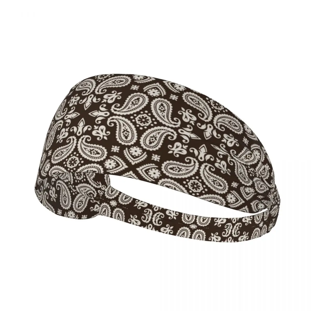 Custom Boho Vintage Bandana Paisley Print Headband Women Men Non Slip Moisture Wicking Gym Sweatband for Football